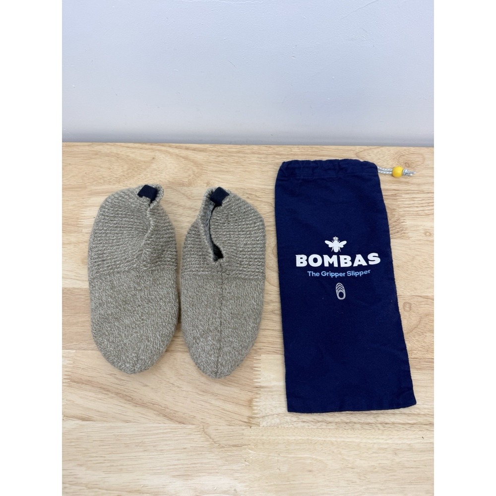 Bombas Gripper Slipper Socks Women's Small Comfort Warm  Taupe With Bag #13